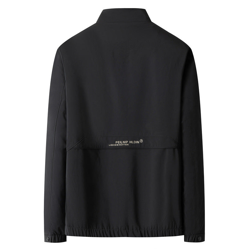 Men's Lightweight City Utility Jacket with Stand-Up Collar, Concealed Front Placket and Zipper Pockets Mune Fashion