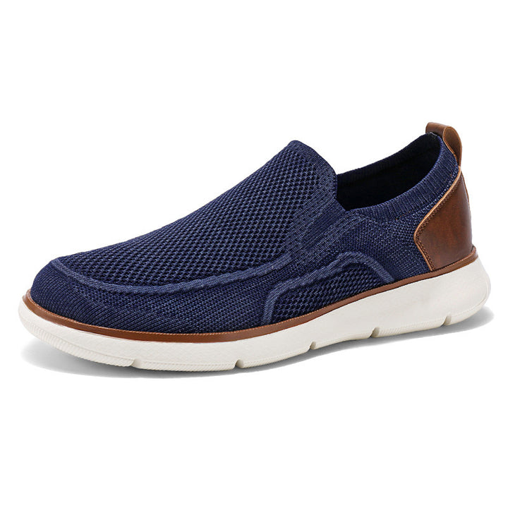 Men's breathable knitted slip-on shoes with elastic entry and shock-absorbing EVA sole Mune Fashion