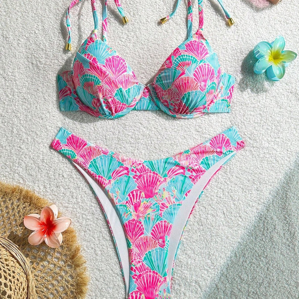 Women’s Triangle Bikini with playful shell motif Mune Fashion