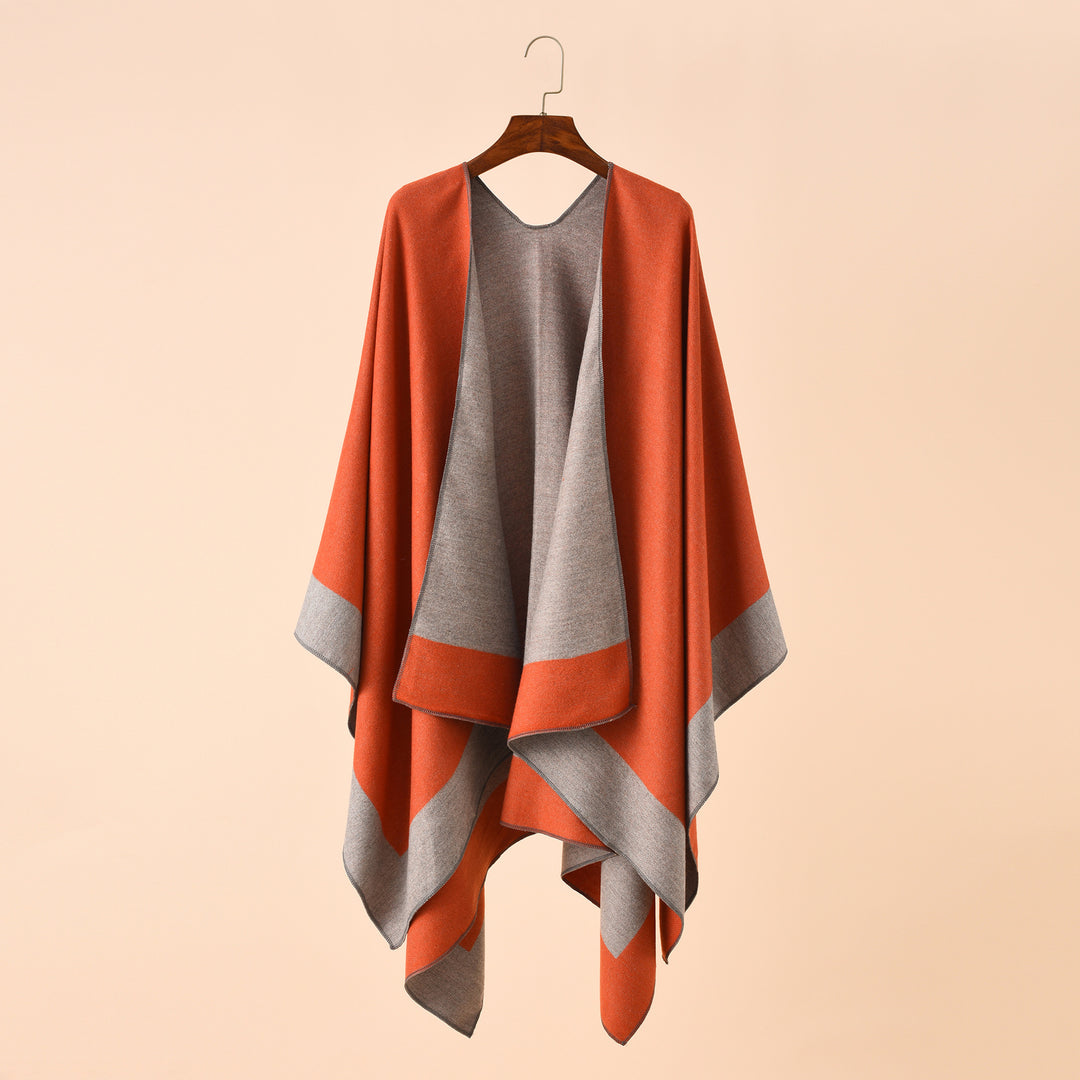 Women's Reversible Poncho made of fine Cashmere Blend Mune Fashion