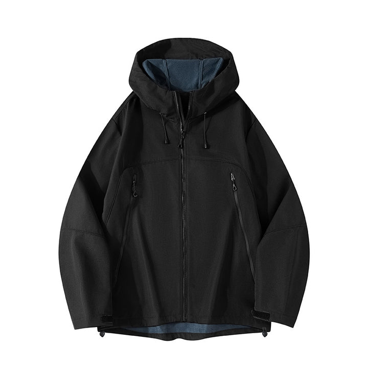 Men's hybrid softshell jacket with hood, breathable fleece lining & concealed zip pockets Mune Fashion