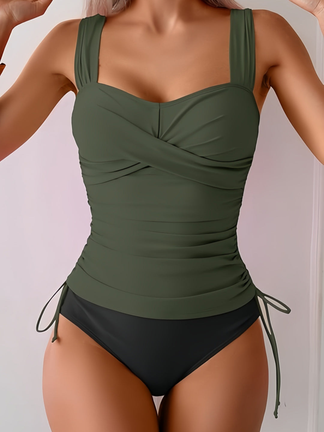 Women's One-Piece Swimsuit with Modern Wrap Design and Sporty Cut Mune Fashion