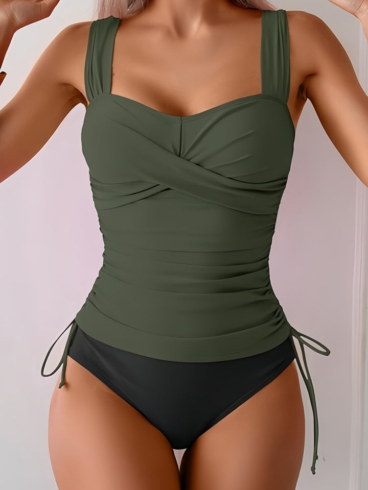 Women's One-Piece Swimsuit with Modern Wrap Design and Sporty Cut Mune Fashion
