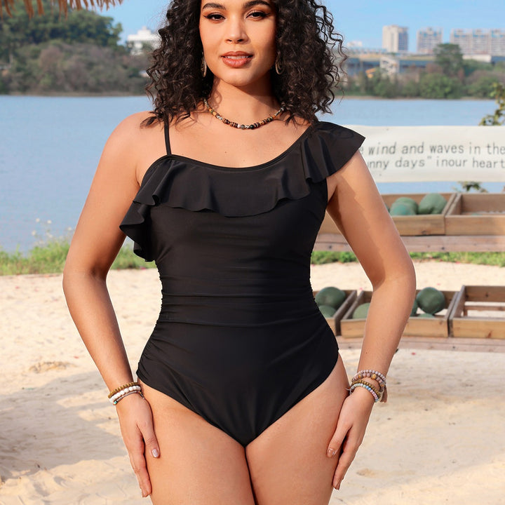 Women One-piece Swimsuit with Playful Ruffle Detail Mune Fashion
