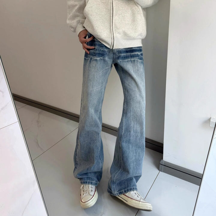 Ladies Fashion Wide-Cut Jeans Mune Fashion