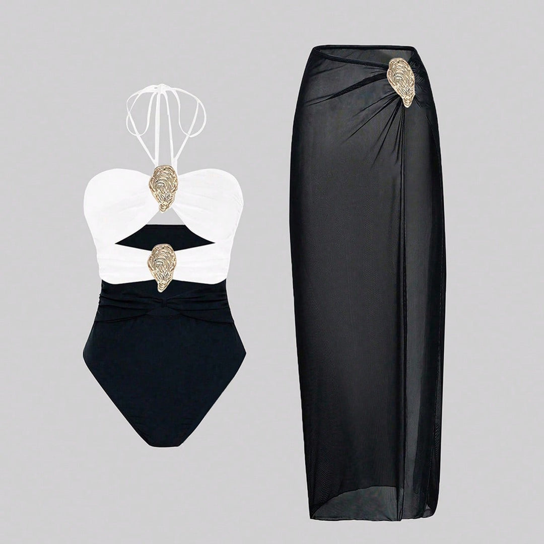 Ladies Luxurious Swimsuit with Elegant Overlay Mune Fashion