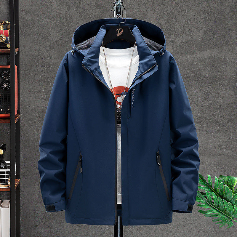 Men's Lightweight Softshell Outdoor Jacket with Hood, Wind and Water Repellent Surface Mune Fashion