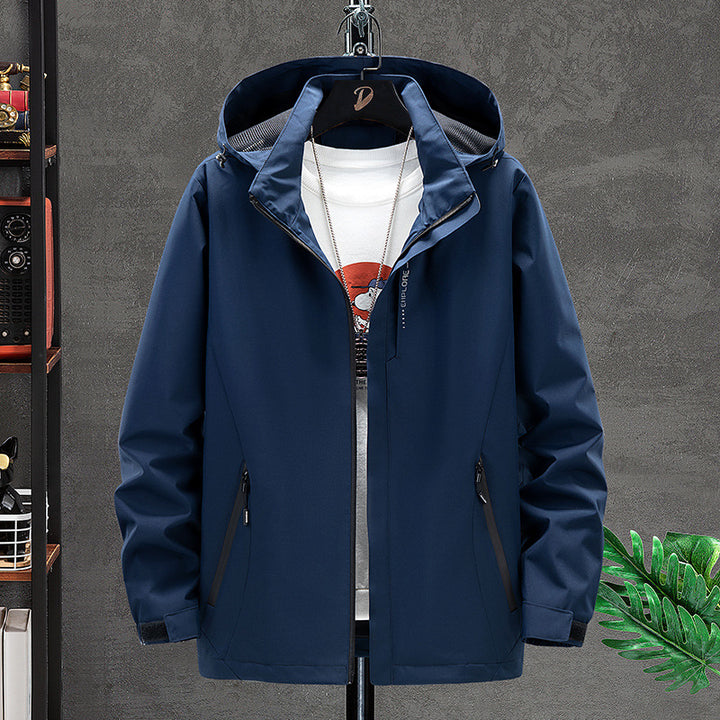 Men's Lightweight Softshell Outdoor Jacket with Hood, Wind and Water Repellent Surface Mune Fashion