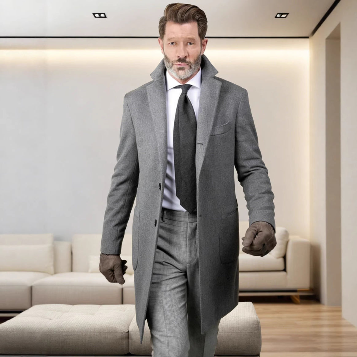 Men's Long Unstructured Linen Blazer with Single Button Closure and Patch Pockets Mune Fashion