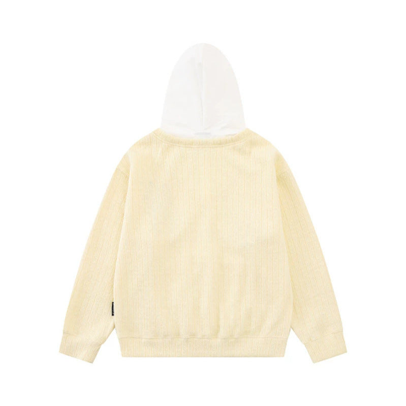 Women's hoodie with V-neck, attached tie application and star patches Mune Fashion