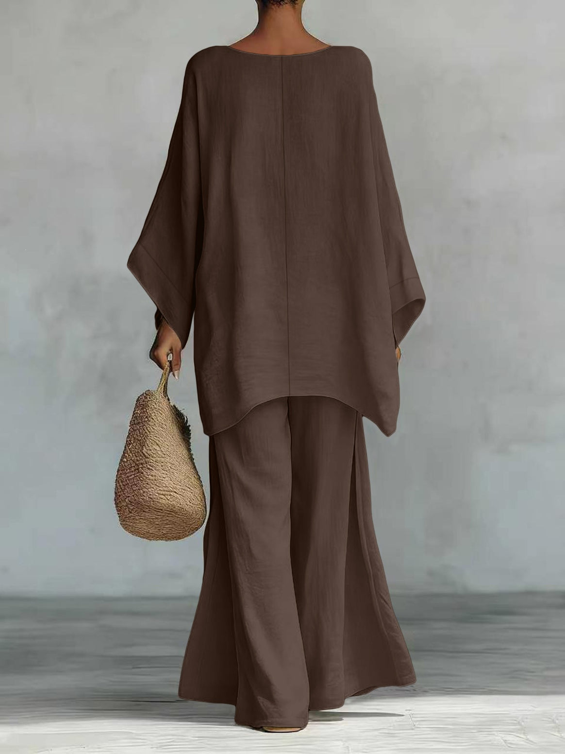 Women Casual Oversized Kaftan Top with Wide Palazzo Pants Mune Fashion