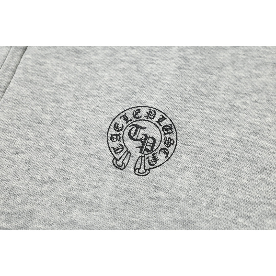 Unisex hooded sweatshirt in urban gothic print with ribbed hem Mune Fashion