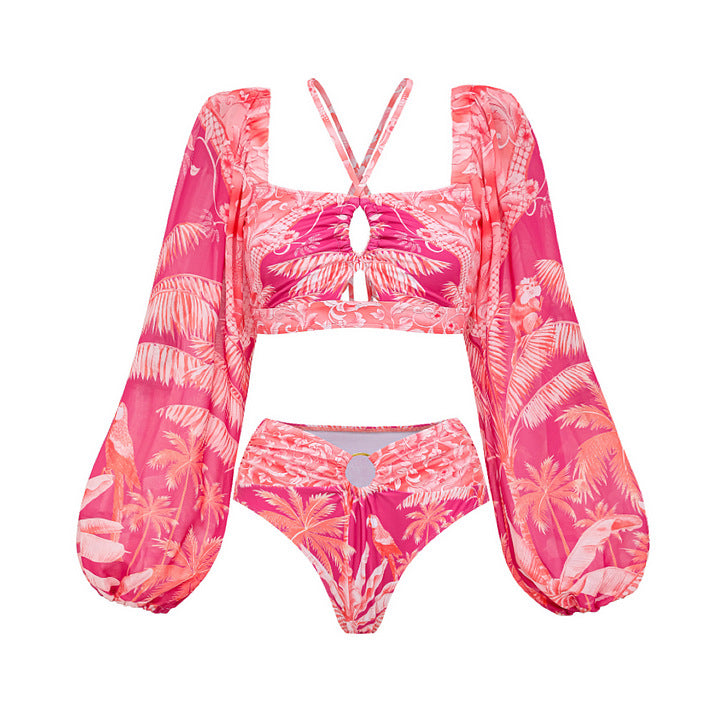 Women's bikini set with transparent puff sleeve and braided detail Mune Fashion