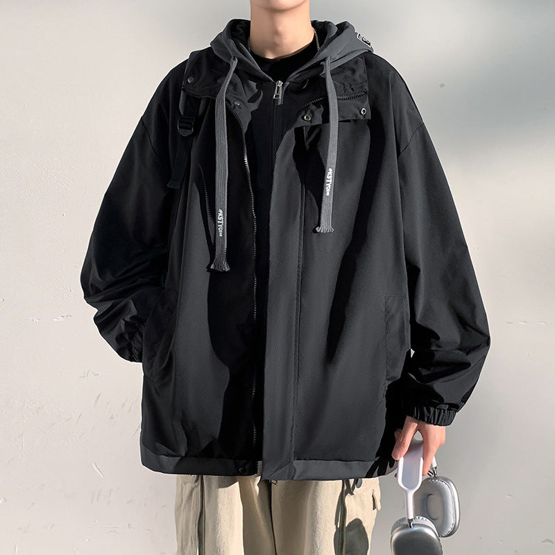 Men's two-layer softshell overlay jacket with hood, wind and water repellent membrane and adjustable hem Mune Fashion