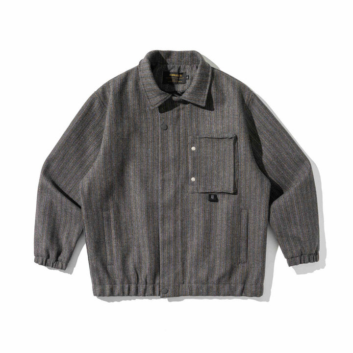 Unisex Structured Overshirt Blouson made of woven wool blend with button front Mune Fashion