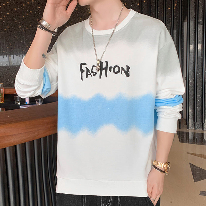 Men's Oversize Sweatshirt with Tie-Dye Wave Print and Statement Logo Mune Fashion