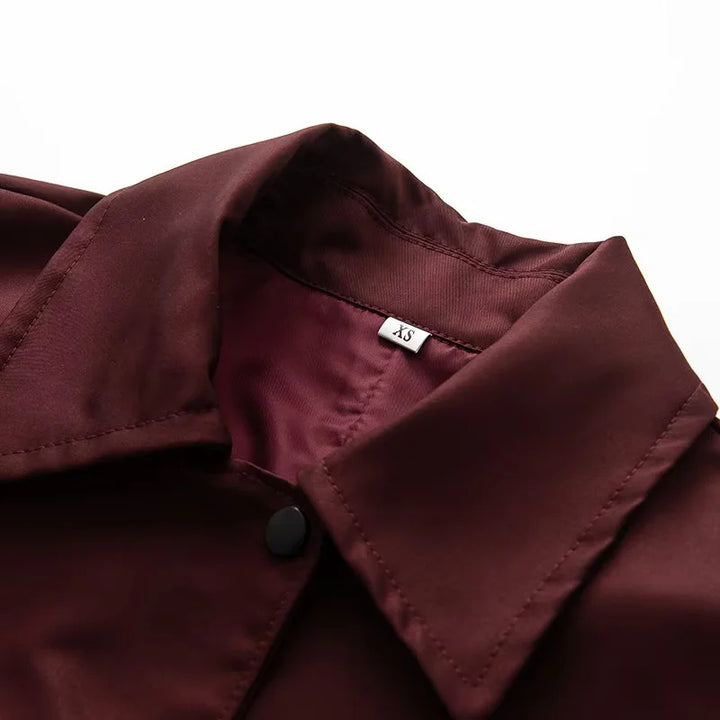 Women's nano minimalist A-line coat with concealed button placket Mune Fashion