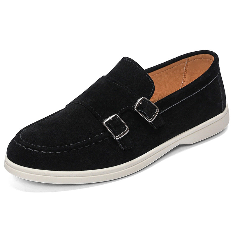 Men's moccasins with fashionable buckles Mune Fashion