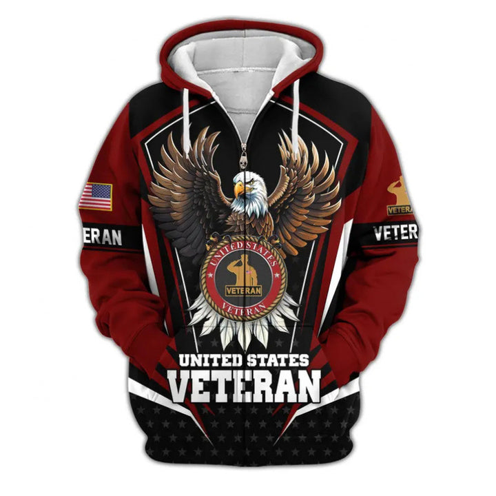 Men's hoodie with American veteran motif Mune Fashion