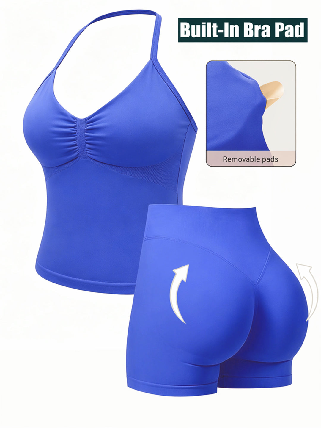 Ladies sporty jumpsuit with gathers and adjustable straps Mune Fashion