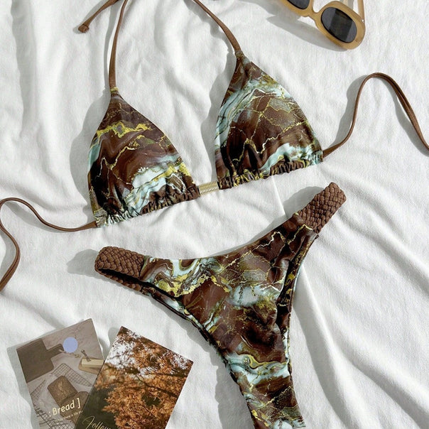Women's Triangle Bikini with Innovative Woven Details Mune Fashion