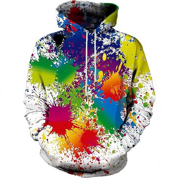 Women's Colorful Hoodie with Creative Splash Designs Mune Fashion