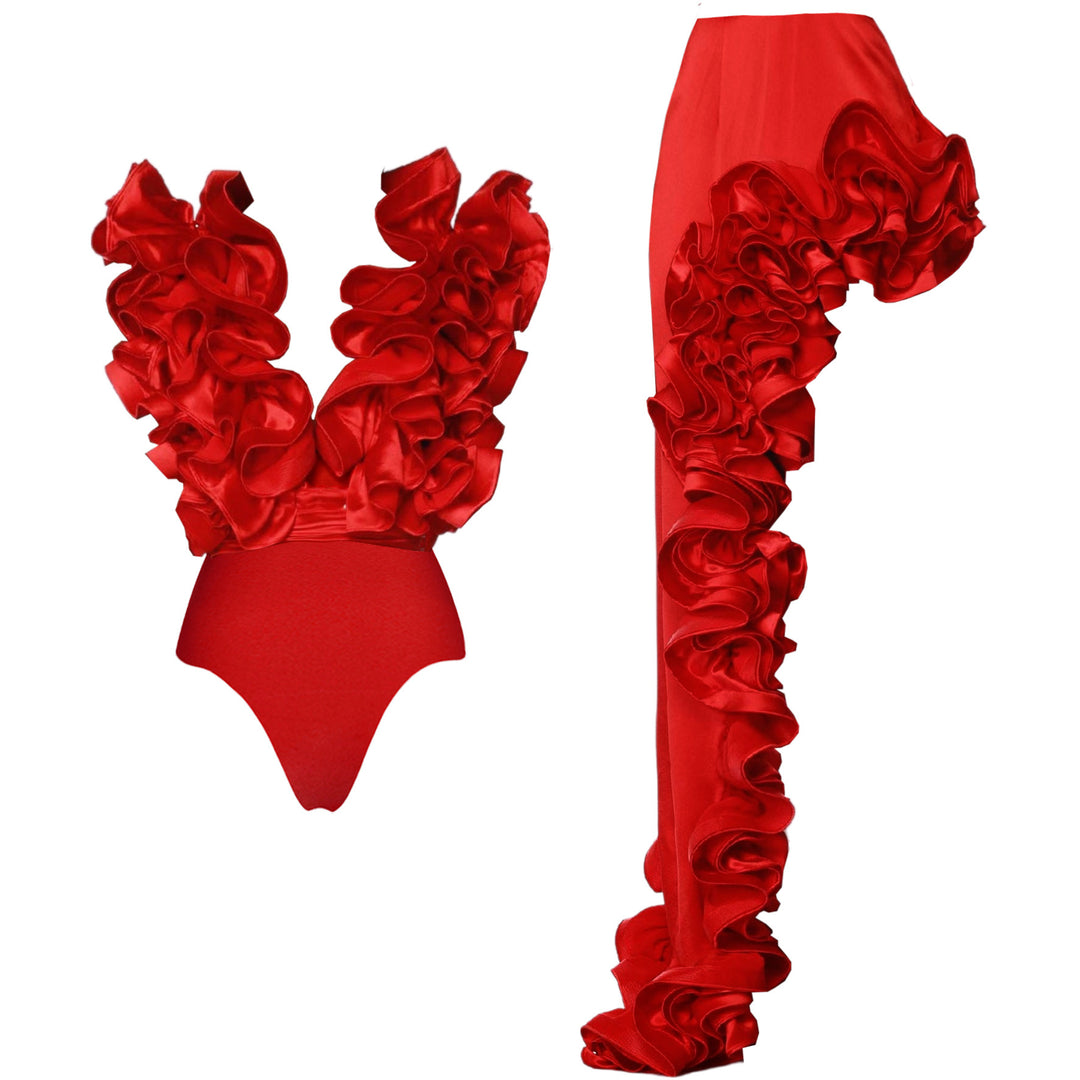 Women's eye-catching swimsuit and palazzo pants set Mune Fashion