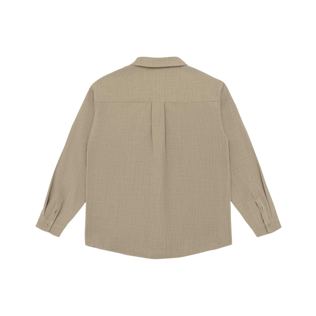 Unisex Lightweight Shirt Jacket in Overshirt Style made of Linen-Cotton Blend with Chest Pocket and Rounded Hem Mune Fashion