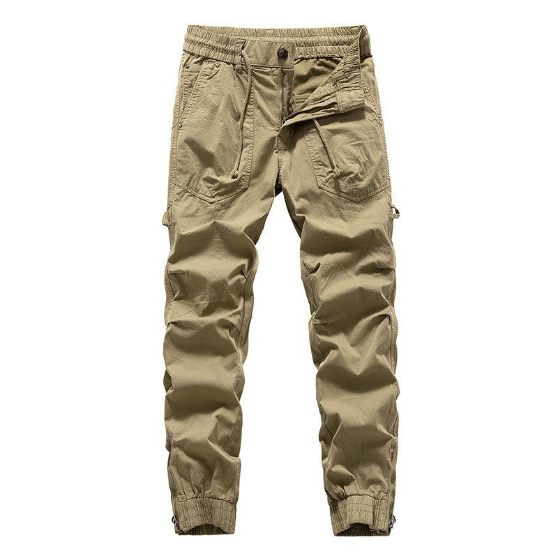 Men's outdoor work jogger pants with elastic comfort waistband, patch round pockets, and ankle zipper Mune Fashion