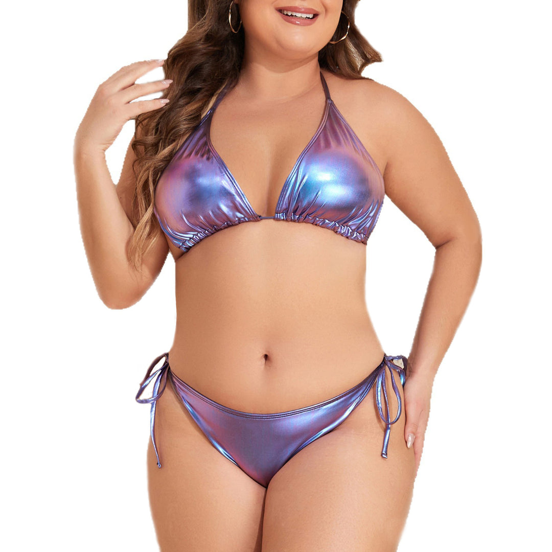 Women's Triangle Bikini with Shimmering Design Mune Fashion