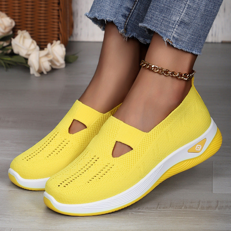 Ladies nan lightweight breathable knitted slip-ons with memory foam and non-slip outsole Mune Fashion