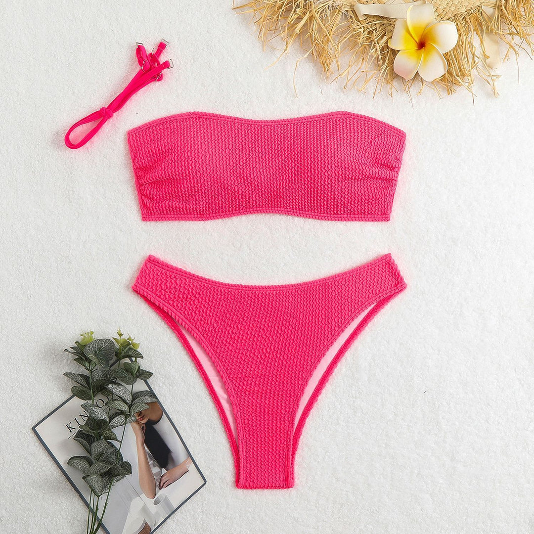 Women Bandeau Bikini Set with textured fabric Mune Fashion