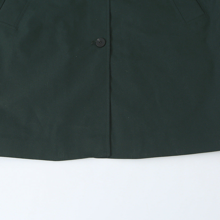Women's Water-Repellent Trench-Inspired Coat with Shirt Collar and Patch Pockets Mune Fashion