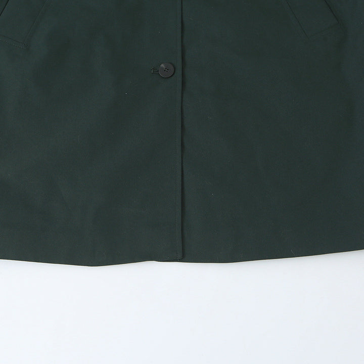 Women's Water-Repellent Trench-Inspired Coat with Shirt Collar and Patch Pockets Mune Fashion