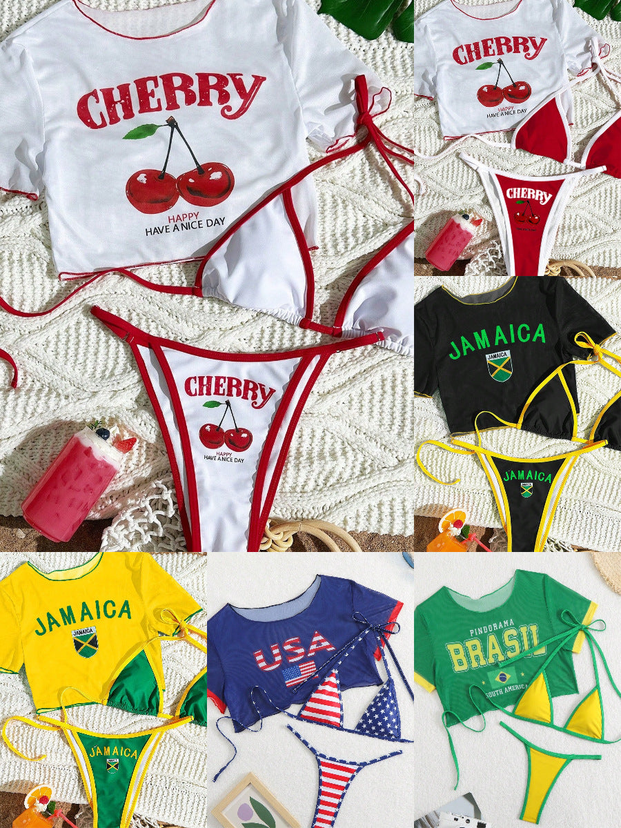 Women's bikini set with creative cherry design Mune Fashion