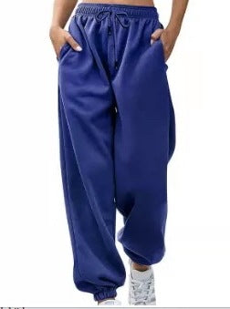 Women's relaxed high waist jogger pants with elastic waistband, drawstring, and ribbed hem cuffs Mune Fashion