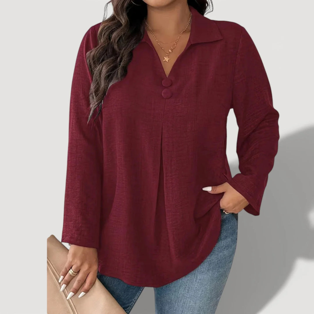 Women's Elegant Long Sleeve Shirt with Button Details