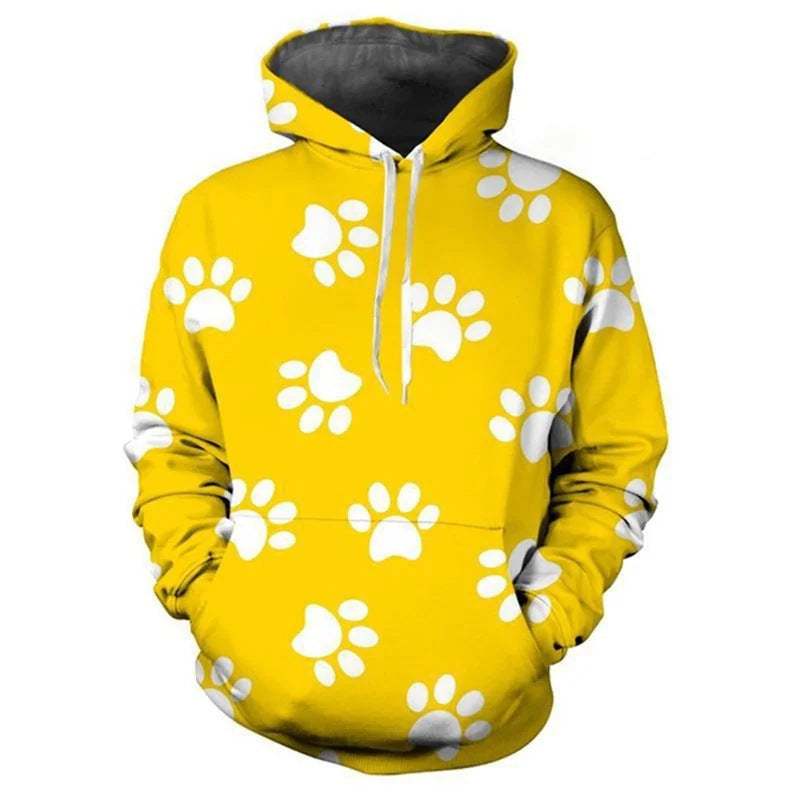 Women Funny Hoodie with Paw Print Mune Fashion