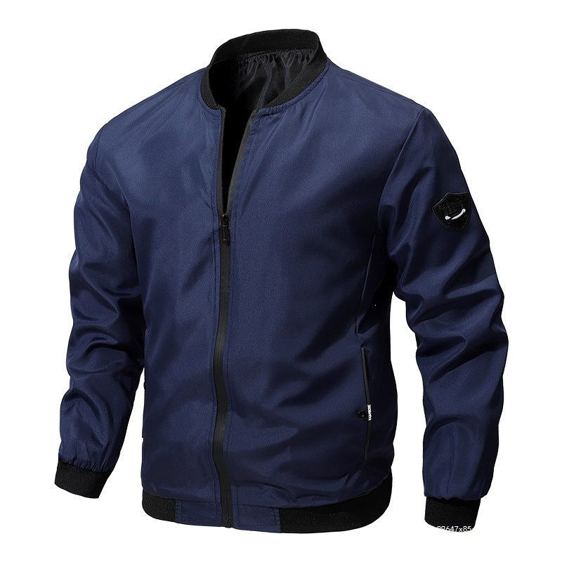 Men's lightweight water-repellent bomber jacket with zipper, ribbed hem & concealed pockets Mune Fashion