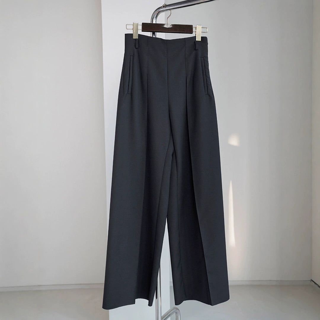 Women Elegant and Wide Fabric Pants Mune Fashion