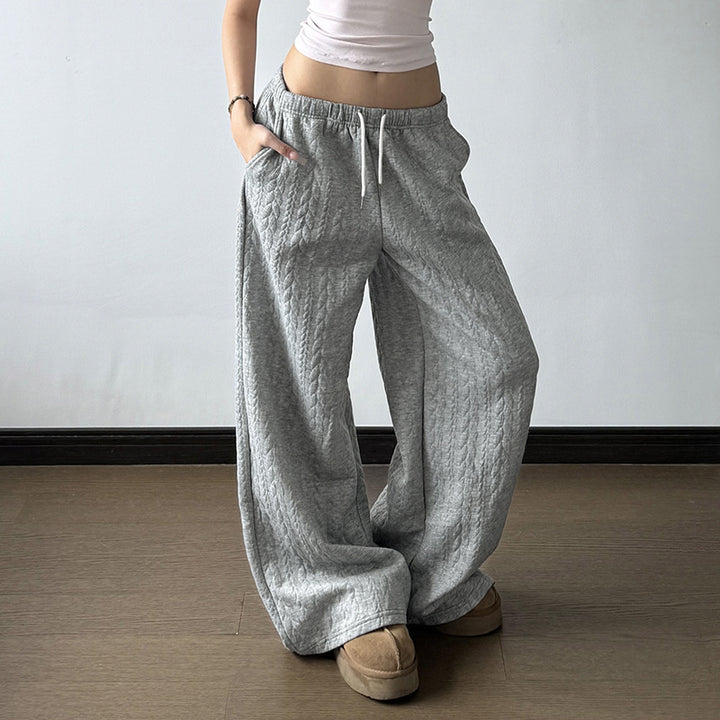 Women's wide Palazzo lounge pants made of soft jersey with drawstring and comfort waistband Mune Fashion