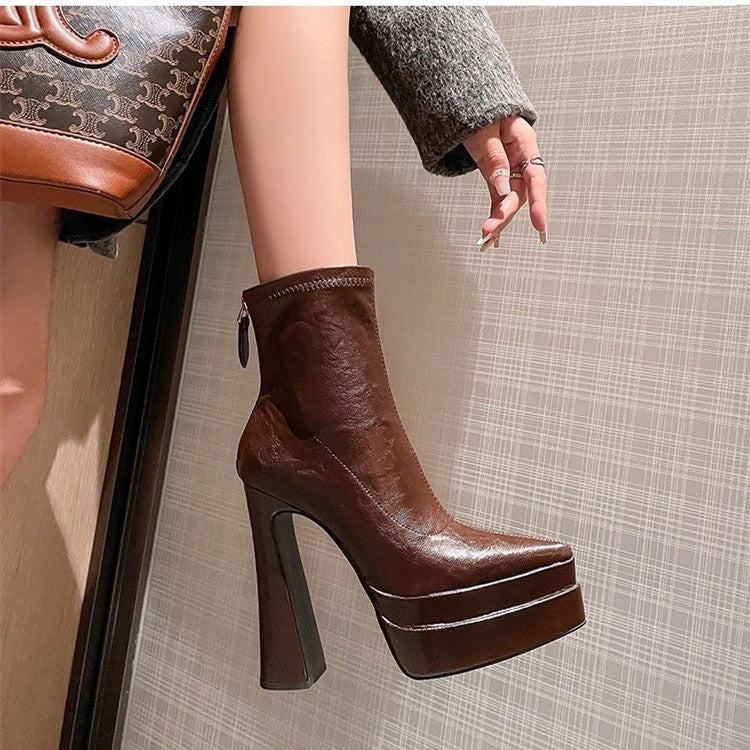 Women's Stylish Platform Ankle Boots Mune Fashion