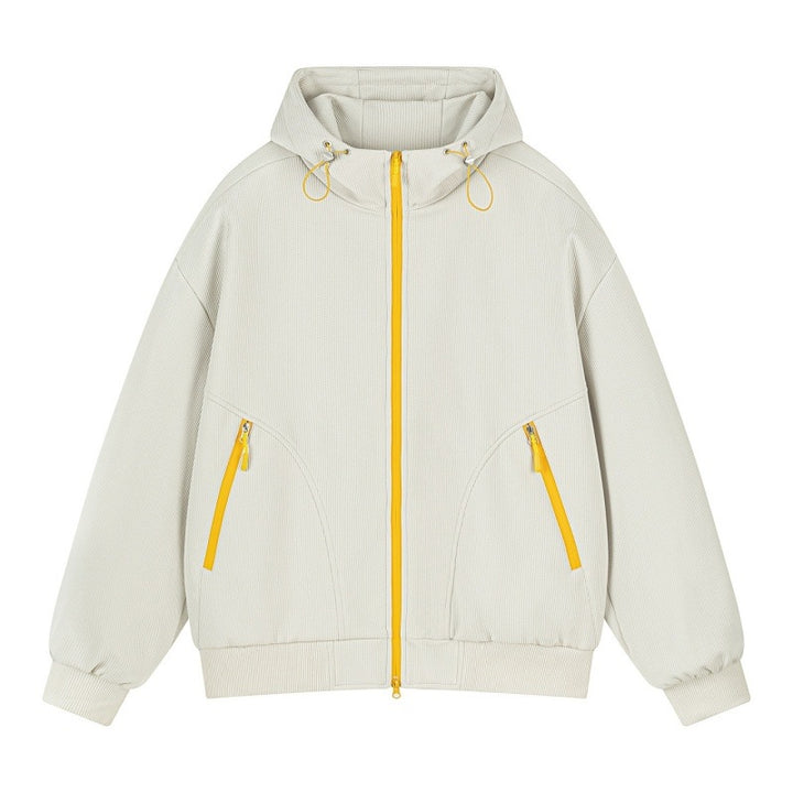 Unisex Oversize Hoodie Sweat Jacket with contrasting zippers & ribbed hem Mune Fashion