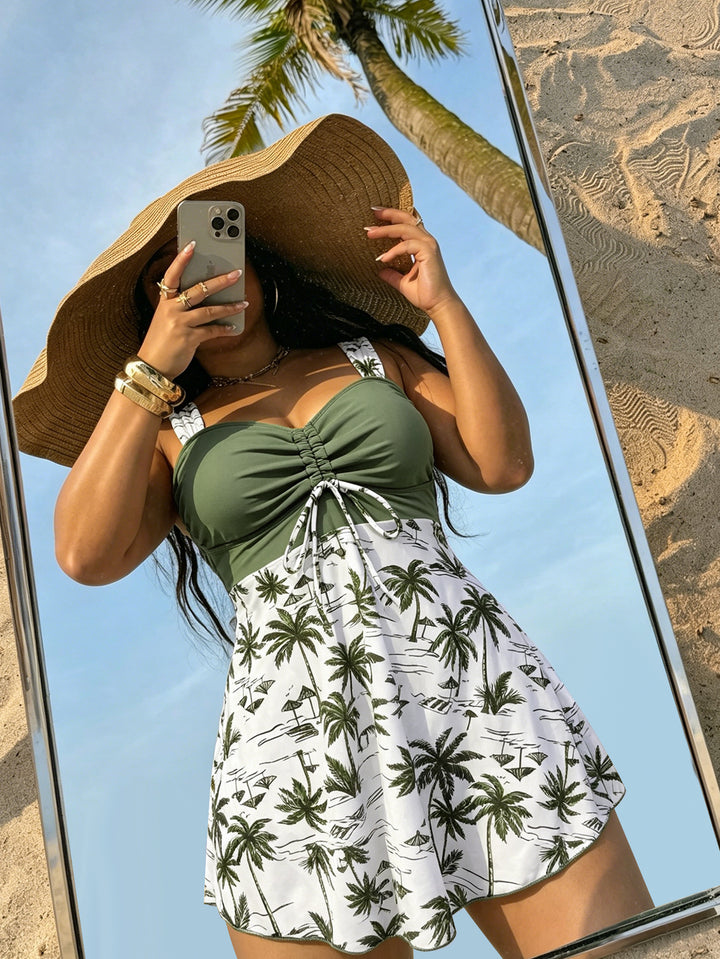 Ladies figure-flattering tankini with fashionable skirt Mune Fashion