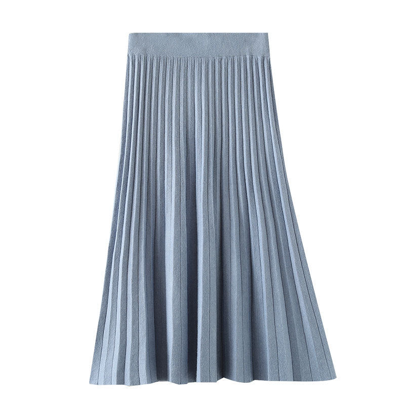 Women Pleated Maxi Skirt made of soft knit Mune Fashion