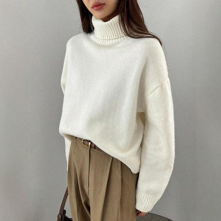 Women's Oversized Turtleneck Sweater Made Of Soft Material Mune