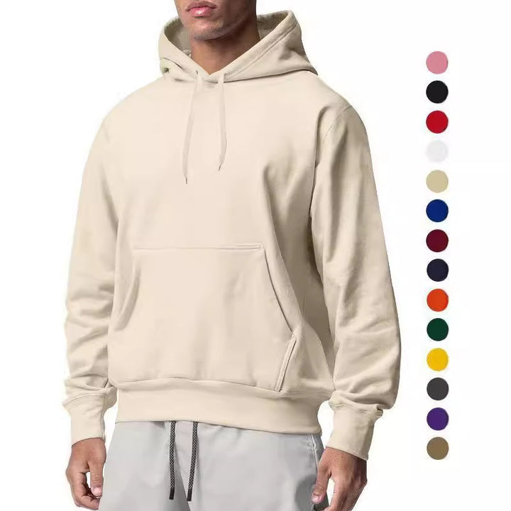 Men's nan Premium Hoodie with kangaroo pocket, brushed fleece interior, reinforced neck seam, and ribbed hem Mune Fashion
