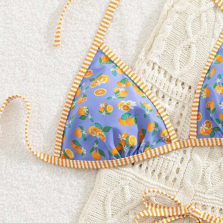 Women's Triangle Bikini with Crochet Top Mune Fashion