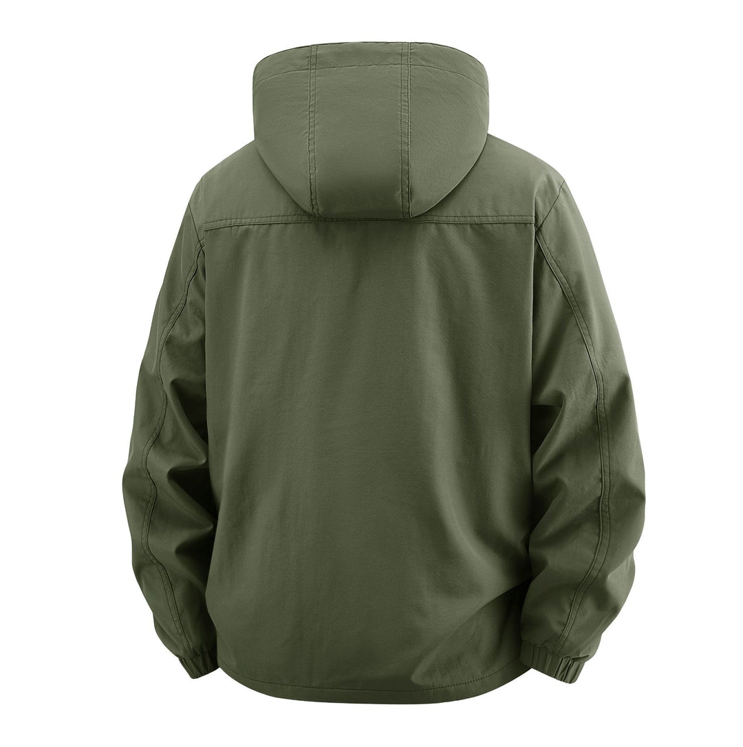 Men's Field Utility Outdoor Jacket with Hood, Multi-Pockets and Mesh Lining Mune Fashion