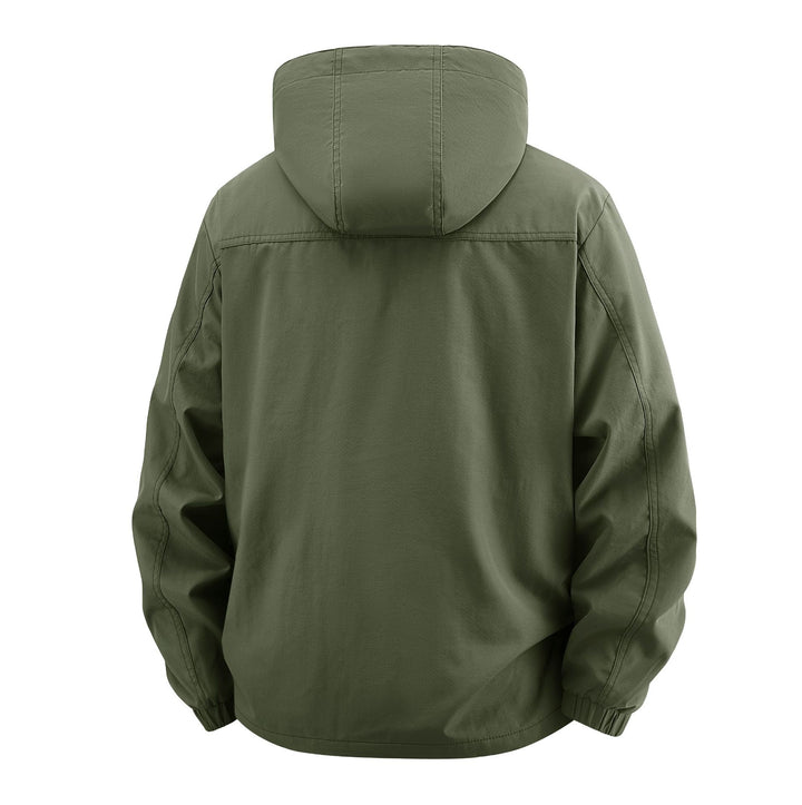 Men's Field Utility Outdoor Jacket with Hood, Multi-Pockets and Mesh Lining Mune Fashion
